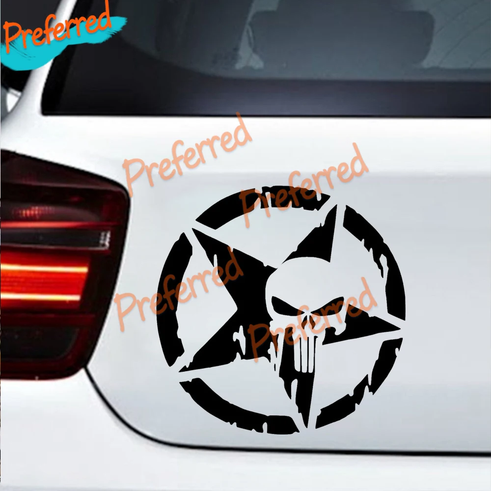 High Quality Decal Motorcycle Racing Laptop Helmet Trunk Surf Camper Toolbox Vinyl Car Sticker Die-Cut for Punisher Logo