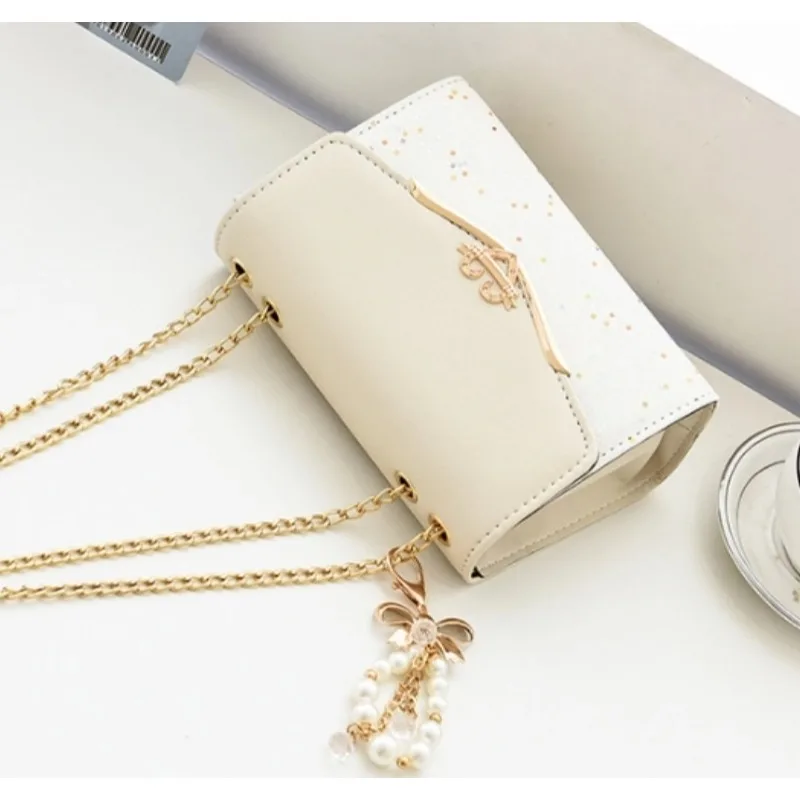 Crossbody women's bag with pendant chain Korean version ins fashion and versatile premium shoulder bag