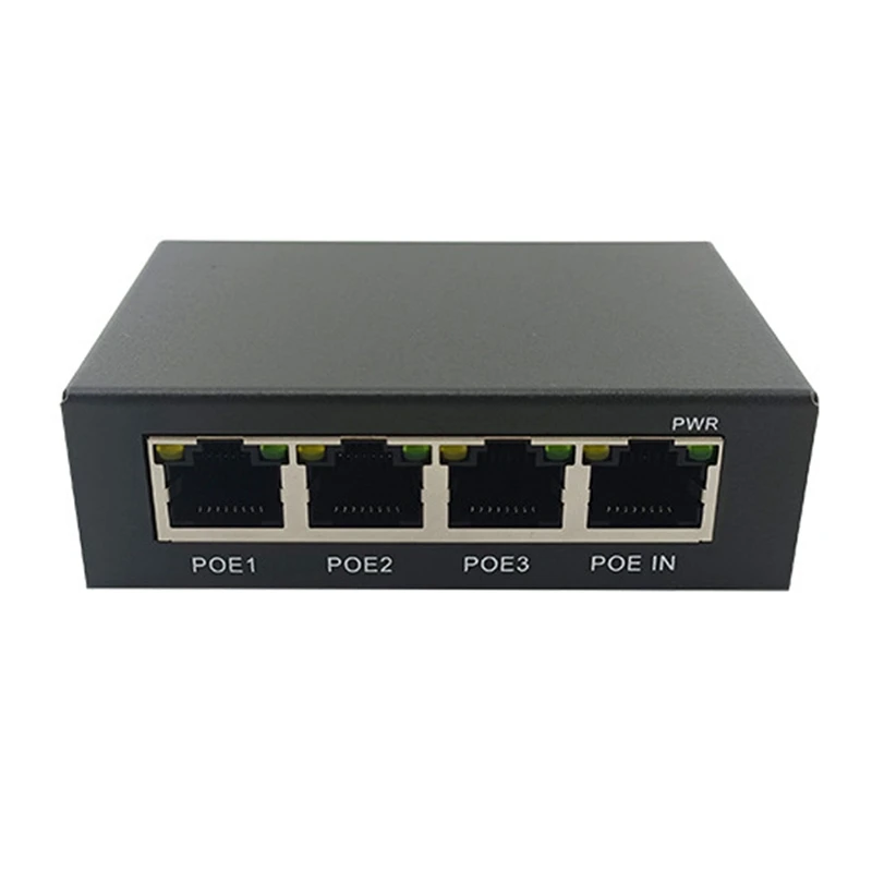 

1 Piece 4 Port Gigabit POE Extender 100/1000M Network Switch Extender Black Metal For Poe Switch NVR IP Camera AP