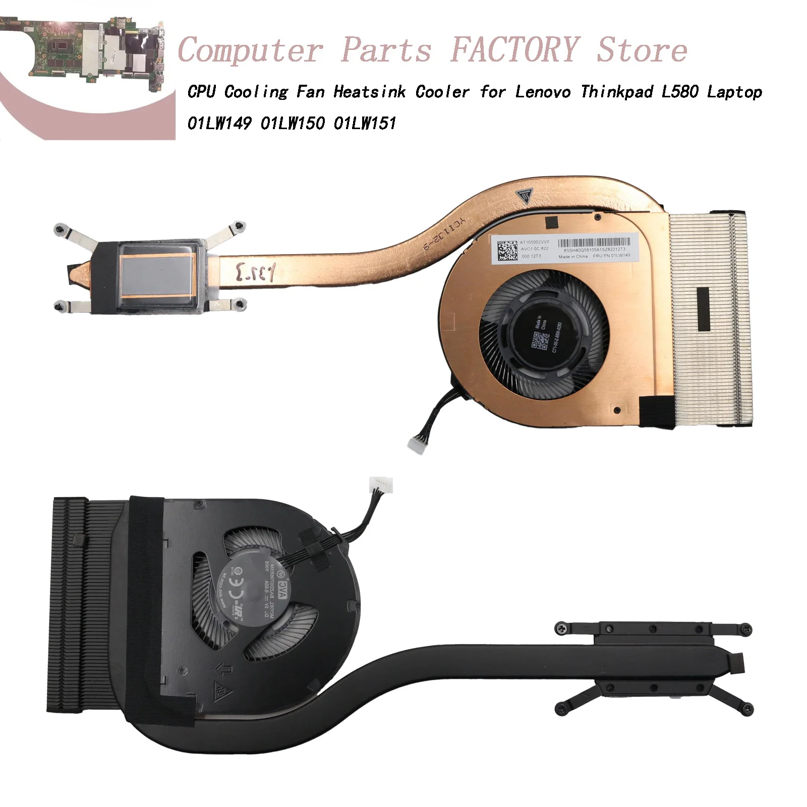 

CPU Cooling Fan Heatsink Cooler for Lenovo Thinkpad L580 Laptop 01LW149 01LW150 01LW151