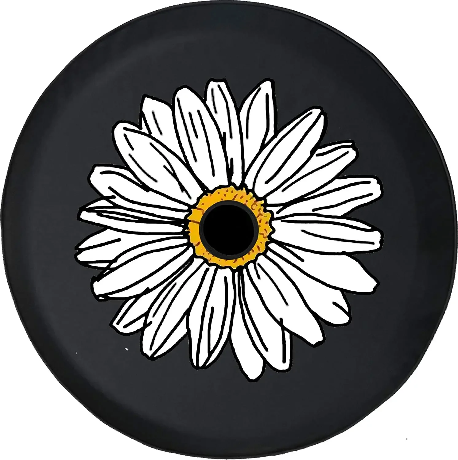 Caps Supply JL Tire Cover Pretty White Flower Sun Daisy (Fits: JL Accessories Sport with Back-Up Camera) 32 Inch 245/75r17, 255/