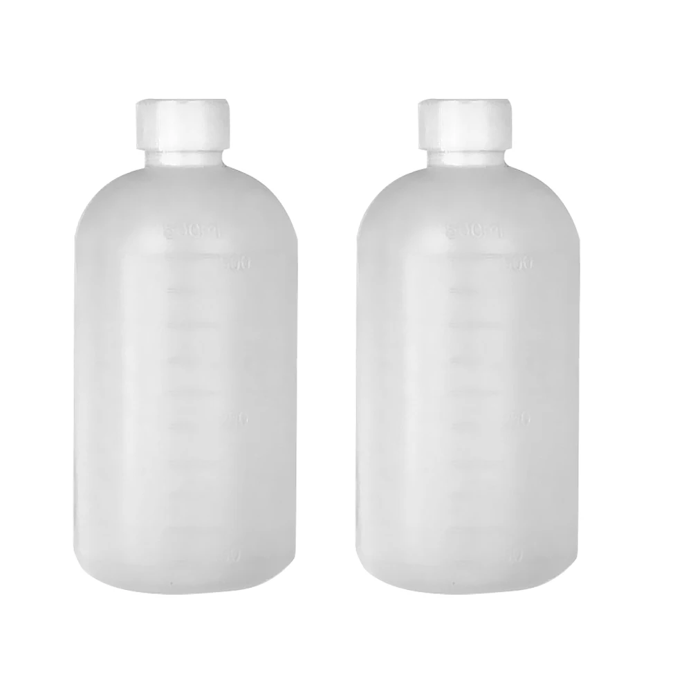 2pcs Chemical Reagent Bottles Clear Plastic Laboratory Sample Bottles Empty Liquid Bottles Refillable Jar 500ML 17x7.7x7.7cm