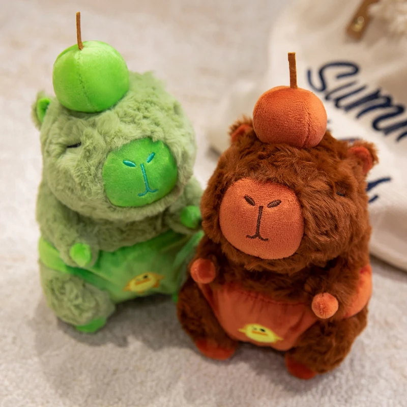 

23 см плюшевая кукла капибара, милые трусы, детская капибара, плюшевое зеленое яблоко, кавайная игрушка в виде животного, детский подарок на день рождения, куклы, детские игрушки
