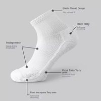 6 Pairs Thick-Soled Moisture Wicking Sports Socks with Cushioned Bottoms Perfect for Running and Professional Sports