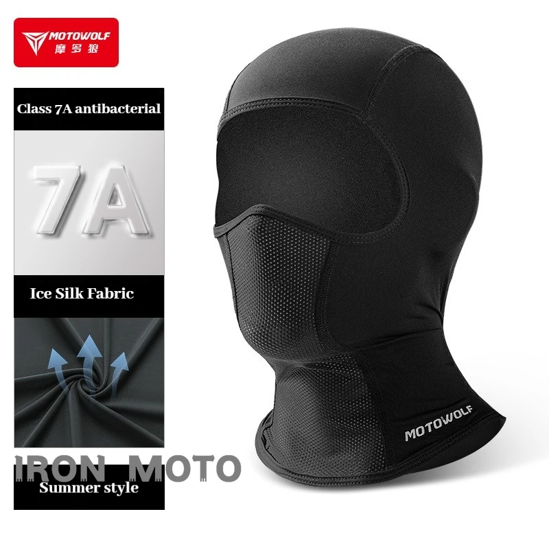 Motowolf gorra de ciclismo de verano seda de hielo transpirable Anti-UV pasamontañas hombres mujeres máscara facial completa motocicleta correr equipo deportivo fresco