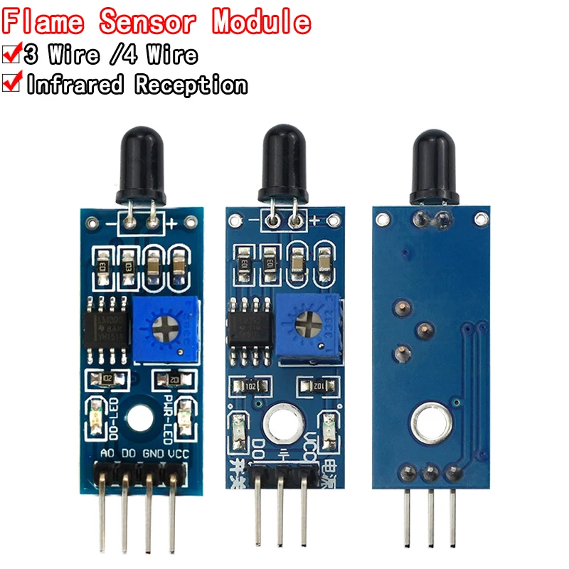IR Infrared 3/4 Wire Flame Detection Sensor Module IR Flame Sensor Module Detector Smartsense For Arduino