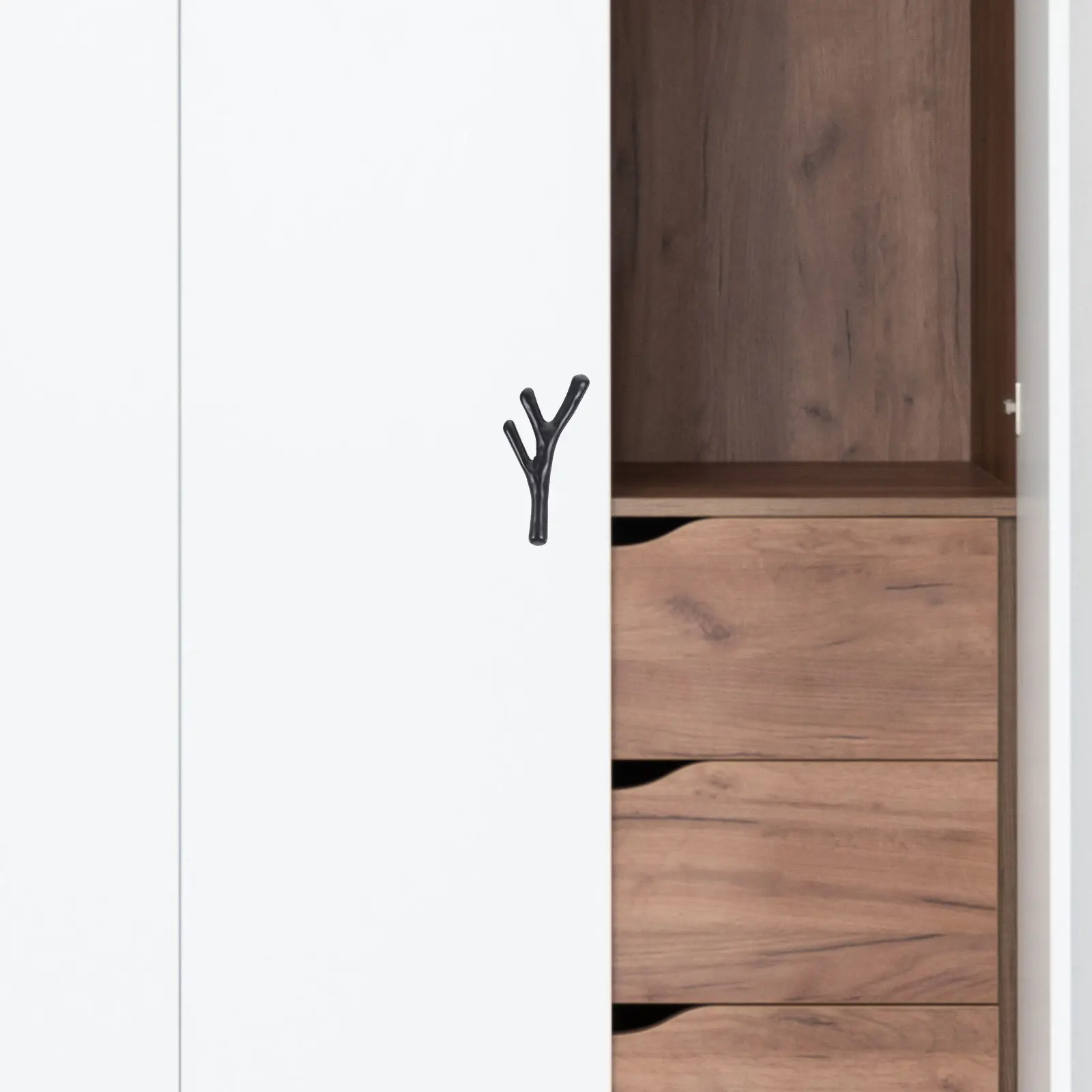 

4Pcs Branch Shape Decorative Door Knobs Zinc Alloy Cabinet Handles for Closet Dresser Cupboard Drawer Furniture Hardware Pulls