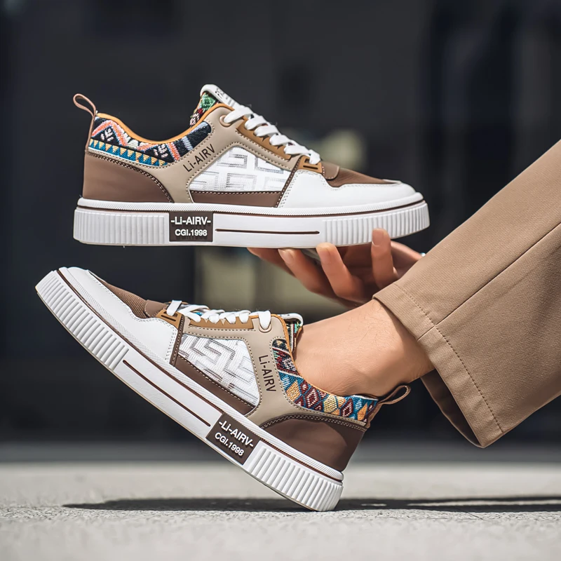 

Men Casual Shoes Fashion Flat Outdoor Sneakers Summer Soft Sole Anti-Slip Breathable Trendy 2025 New Walking Shoes for Man