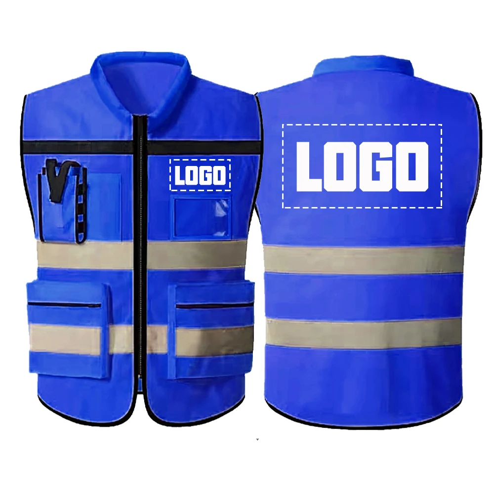 Hi Vis Work Vest Construction Site Workwear Vests Working Clothes Custom Logo Company Worker Uniforms