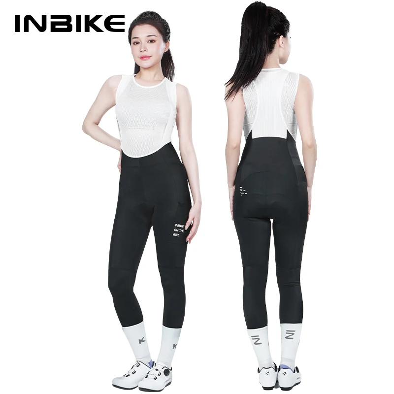 INBIKE Women's Cycling Bib Pants Padded Cycling Tights Cycling Leggings with Pockets MTB Mountain Cycling Pants Accessories