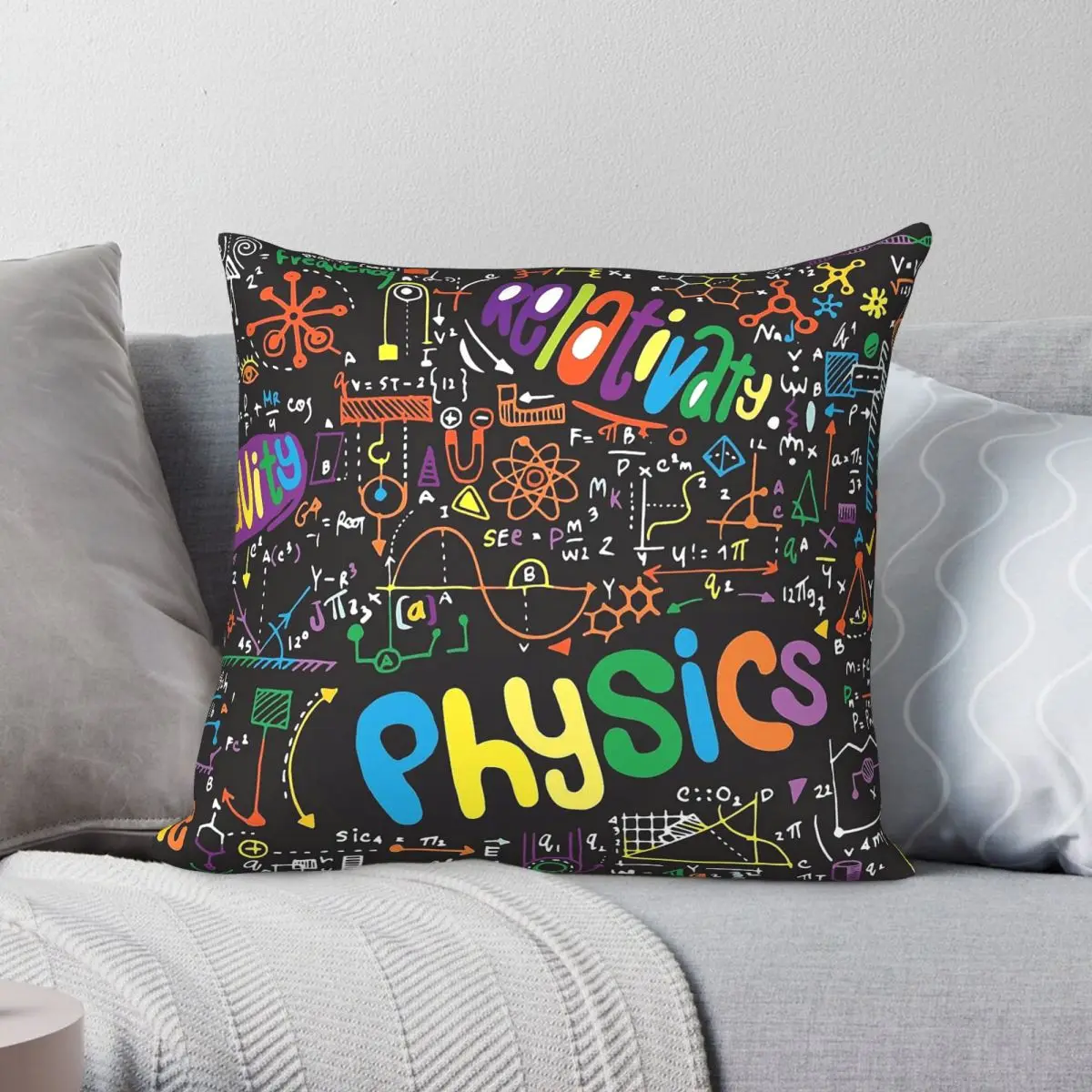 Physics Science Nerd Square Pillowcase Polyester Linen Velvet Printed Zip Decor Pillow Case Car Cushion Cover 45x45