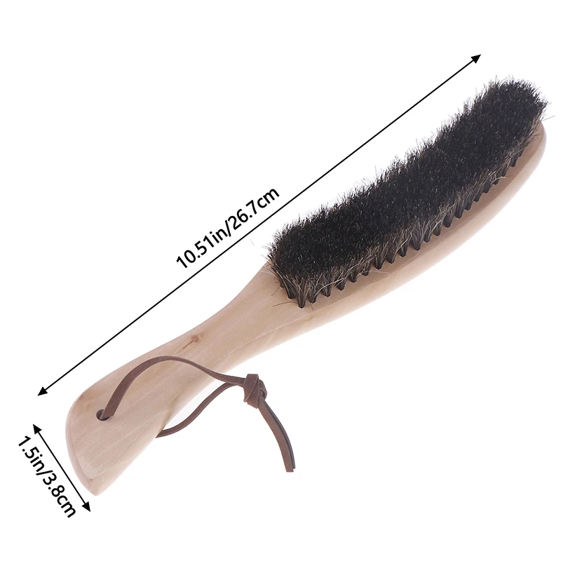 Horsehair Brush Wooden Handle Cleaning Brush Soft Horsehair Laundry Cleaning Brush For Furniture Clothes Coat Suit Lint Clothes