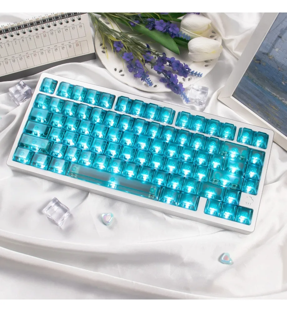 Keycaps PC Pad Printing Customized Original Factory Height White/Red/Pink/Purple/Green No Engraving Top Surface Fog Clear