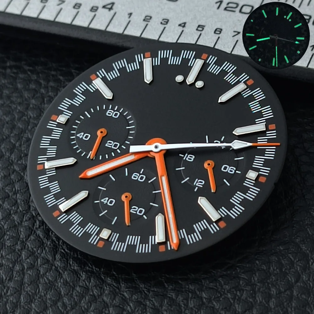 32.5mm high-end men's accessory VK63 dial, panda dial, timing multifunctional BW9 luminous dial suitable for VK63 dial, hands