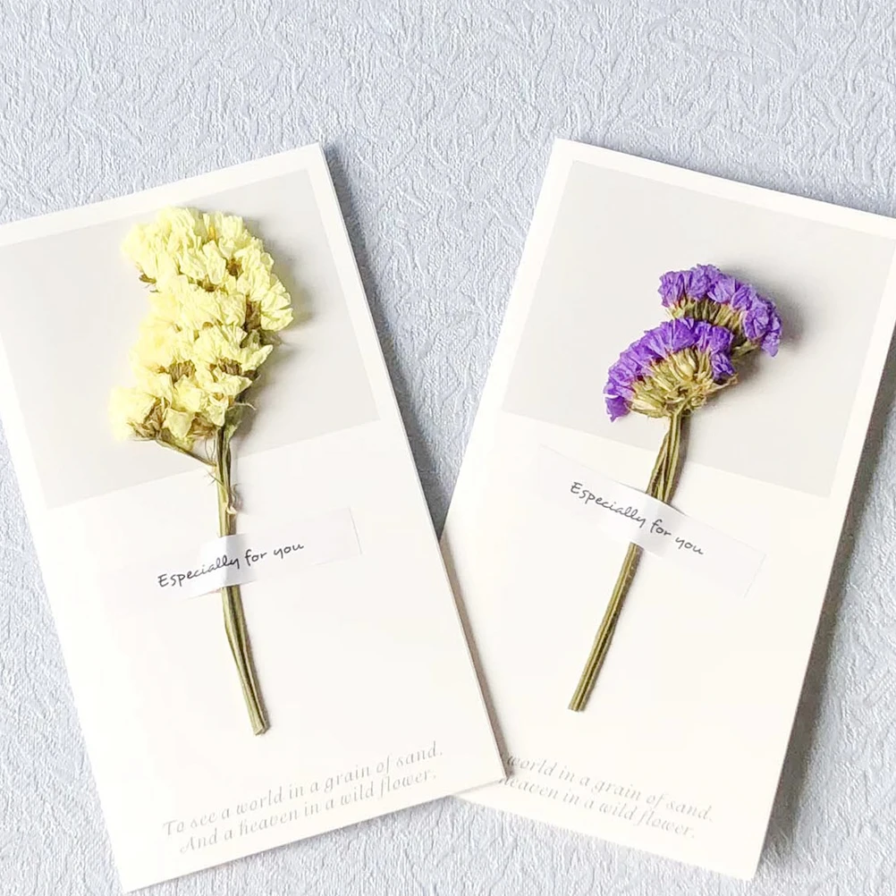 

10pcs Dried Flower Greeting Cards Eco Friendly Valentine Birthday Party Invitations Handmade Gifts Printing Products