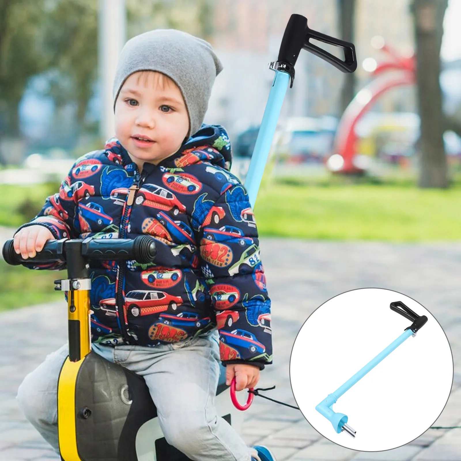 

Foldable Scooter Push Handle Compatible With Cooghi Stroller Wagon Attachment Pushing Car Handle Armrest Bar Replacement