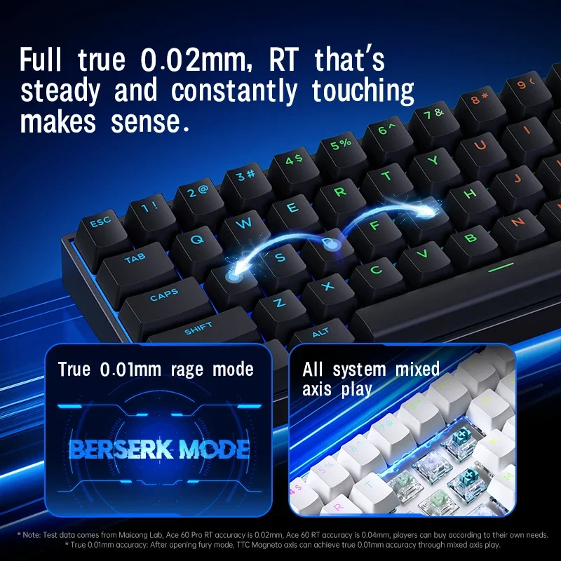 MCHOSE ACE60 Pro Gaming Keyboard TTC Uranus Magnetic Switch 0.01mm Hot Swap RGB for Gaming Special 8K Polling Rate Keyboard