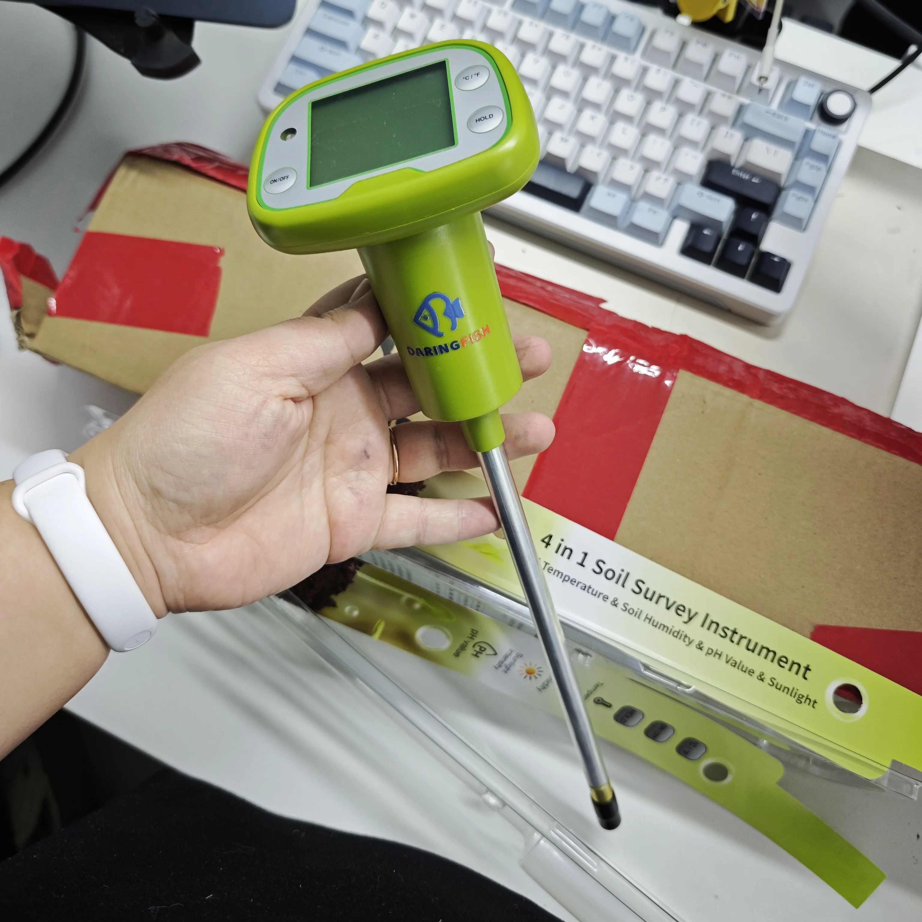 DaringFish High-precision Tester for pH Humidity Temperature Light Intensity Detection