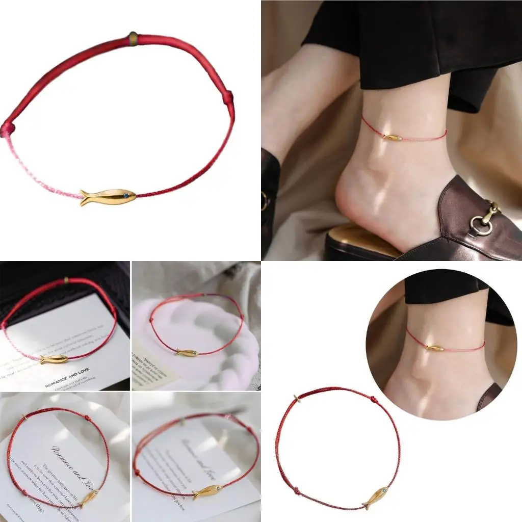 Lucky Little Fish Hand Rope Color Thread Woven Red Thread Simple Bracelets