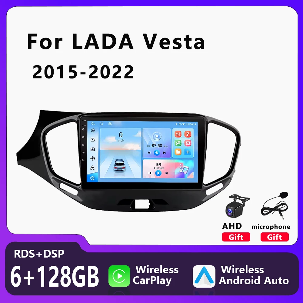 Car Radio Multimedia Video Player For LADA Vesta Cross Sport 2015-2022 9” Wireless Carplay Android Auto GPS Navigation Stereo