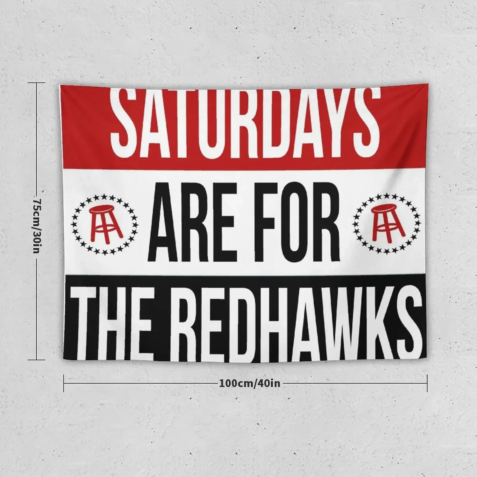 Saturdays are the Redhawks Tapestry Wall Mural Decoration Wall Room Decore Aesthetic Tapestry