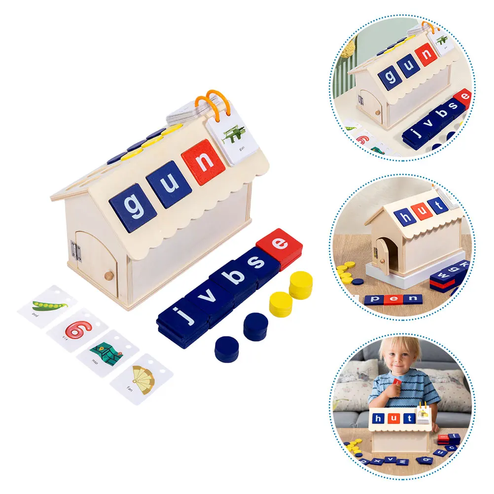 Palavra casa de educação infantil brinquedos infantis jogos de cartas para crianças de madeira do jardim de infância