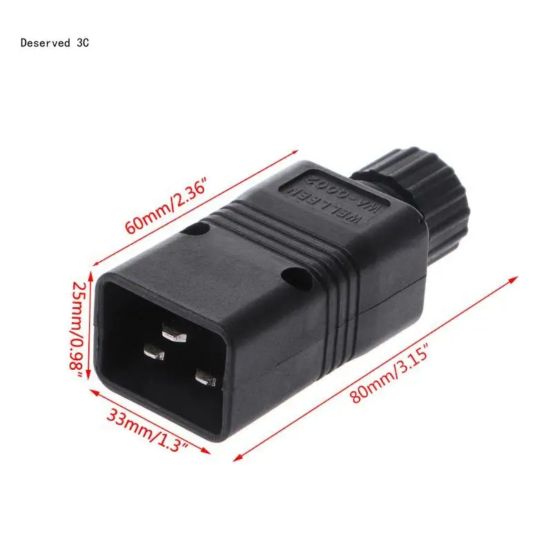 

Разъем-вилка IEC 320 C20, штепсельная вилка переменного тока, компьютер, 16 А, 250 В