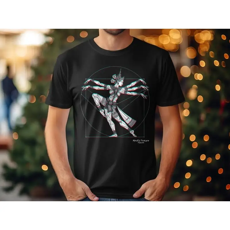 

Vitruvian Man Homage T Shirt Unique Da Vinci Inspired Design Geometric Art Print Perfect For Lovers Show Your Inner Passions