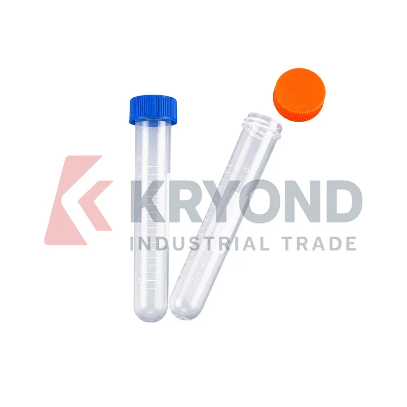 Round Bottom Plastic Centrifuge Tube Screw Cap 10mL 15mL 100pcs Pack Laboratory Sample Container Storage Research Series Model