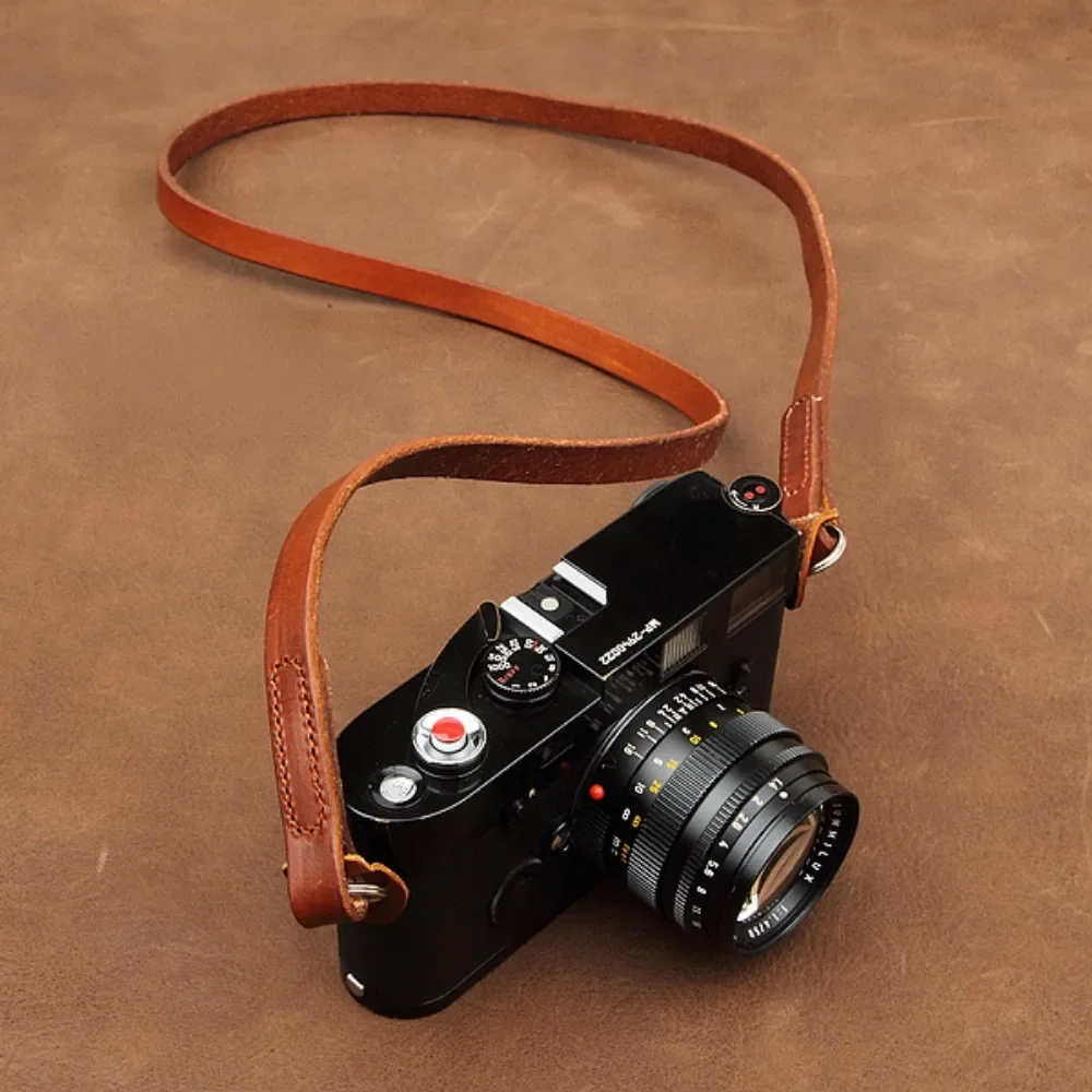 Leather Shoulder Strap 97cm Retro Hole Type Universal Genuine Leather Camera Strap For Leica M M10 Sony zev10 a7iii fuji xt4