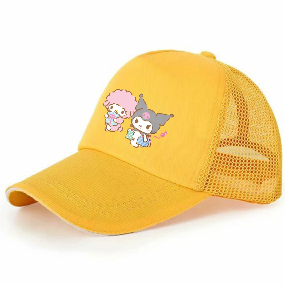 

Kuromi Kids Peaked Cap Sanrio Mesh Baseball Hat Summer Sun Protection Cap Girls Boys Breathable Outdoor Adjustable Snapback Gift