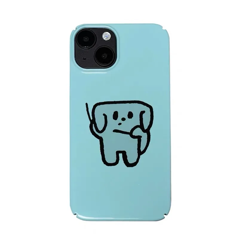 

Ins Mint Green Line Puppy Phone Case for IPHONE 17 Air 16E 15 PROMAX 14 Plus 13 12 MINI 11 PRO 16Plus XR XS Acrylic Phone Cover
