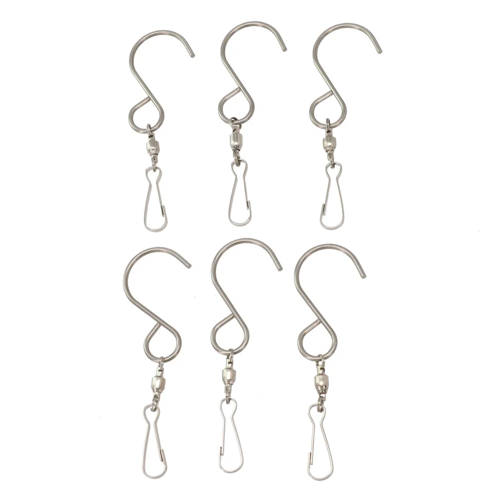 Premium Stainless Steel Wind Chime Rotating Hooks Perfect for Showcasing Flags and Solar Lights Indoor and Outdoor Decor