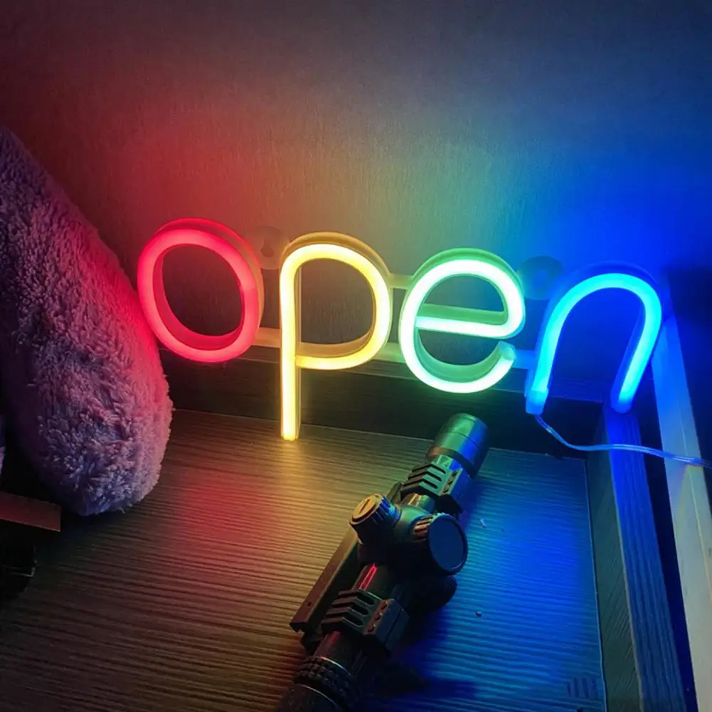 LED Neon Lamp Energy-saving OPEN Neon Sign Battery-operated OPEN Neon Sign Lamp Holiday Party Festive Prop Decorative