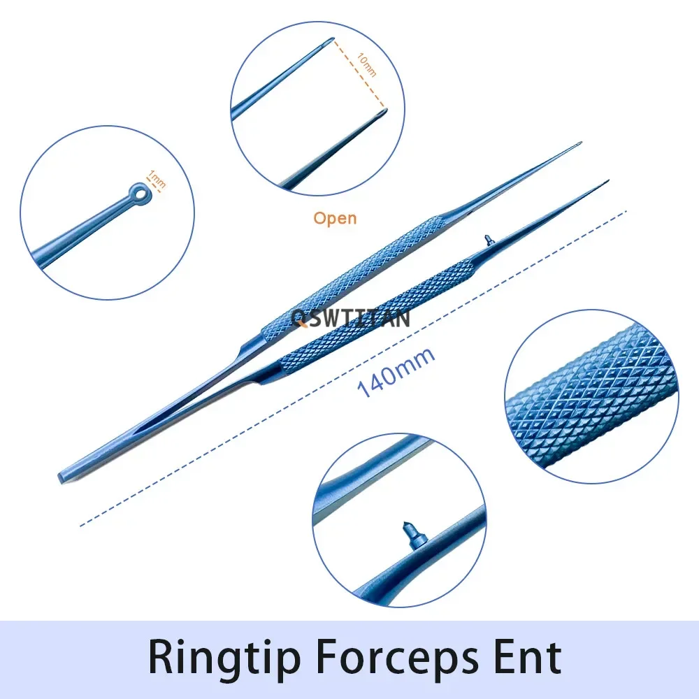 Ophthalmic Tweezers with Ring Tip Forceps 1mm Ophthalmic Surgery Instrument 14/18cm view 5