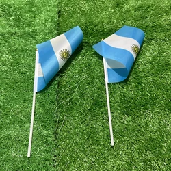 Bandera nacional Argentina de poliéster con asta de plástico ondeante