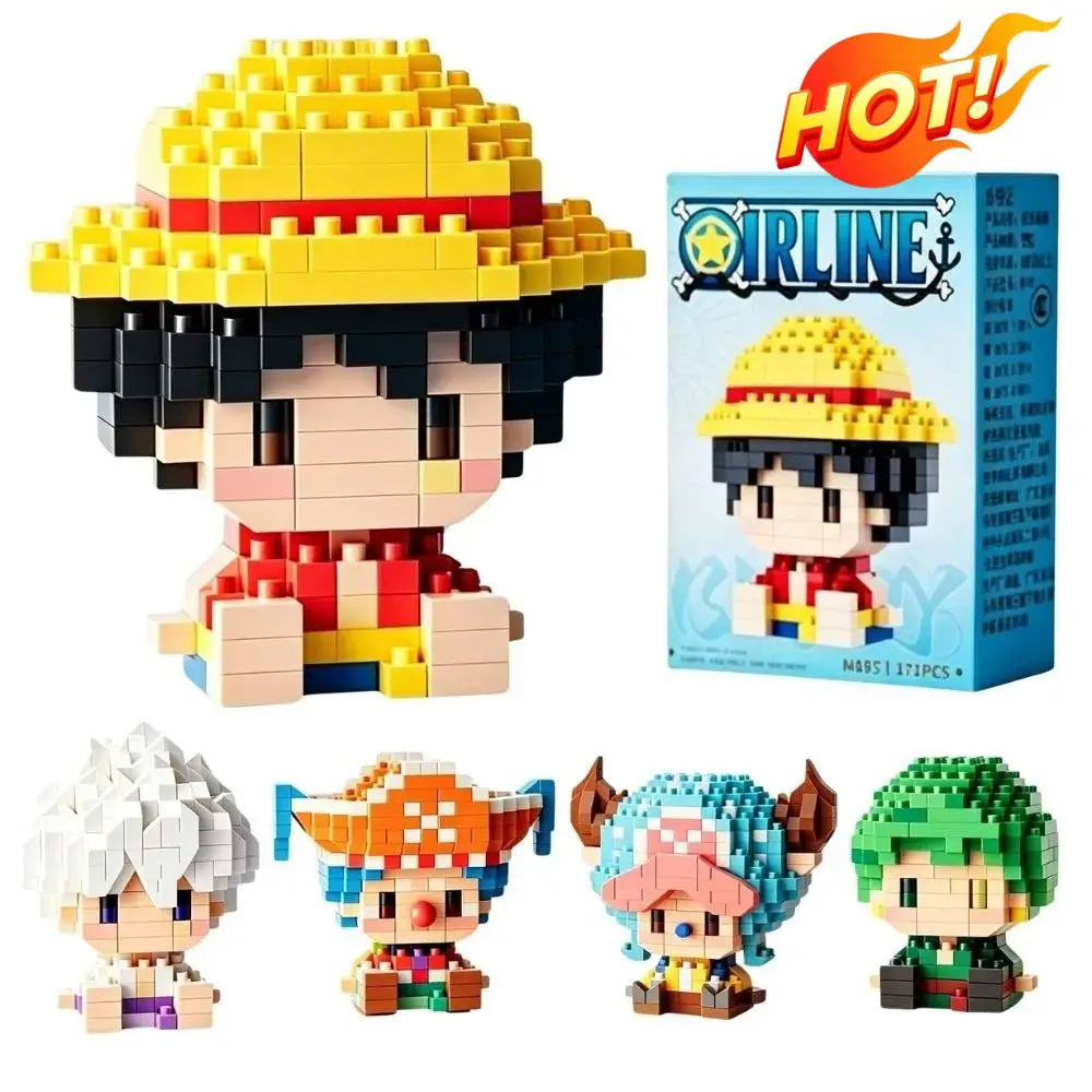 One Piece, Dios del Sol Nika, Luffy, Chopper, Ace, Buggy: modelo de anime en 3D, bloques de construcción, figura de juguete para montar, ideal como regalo.