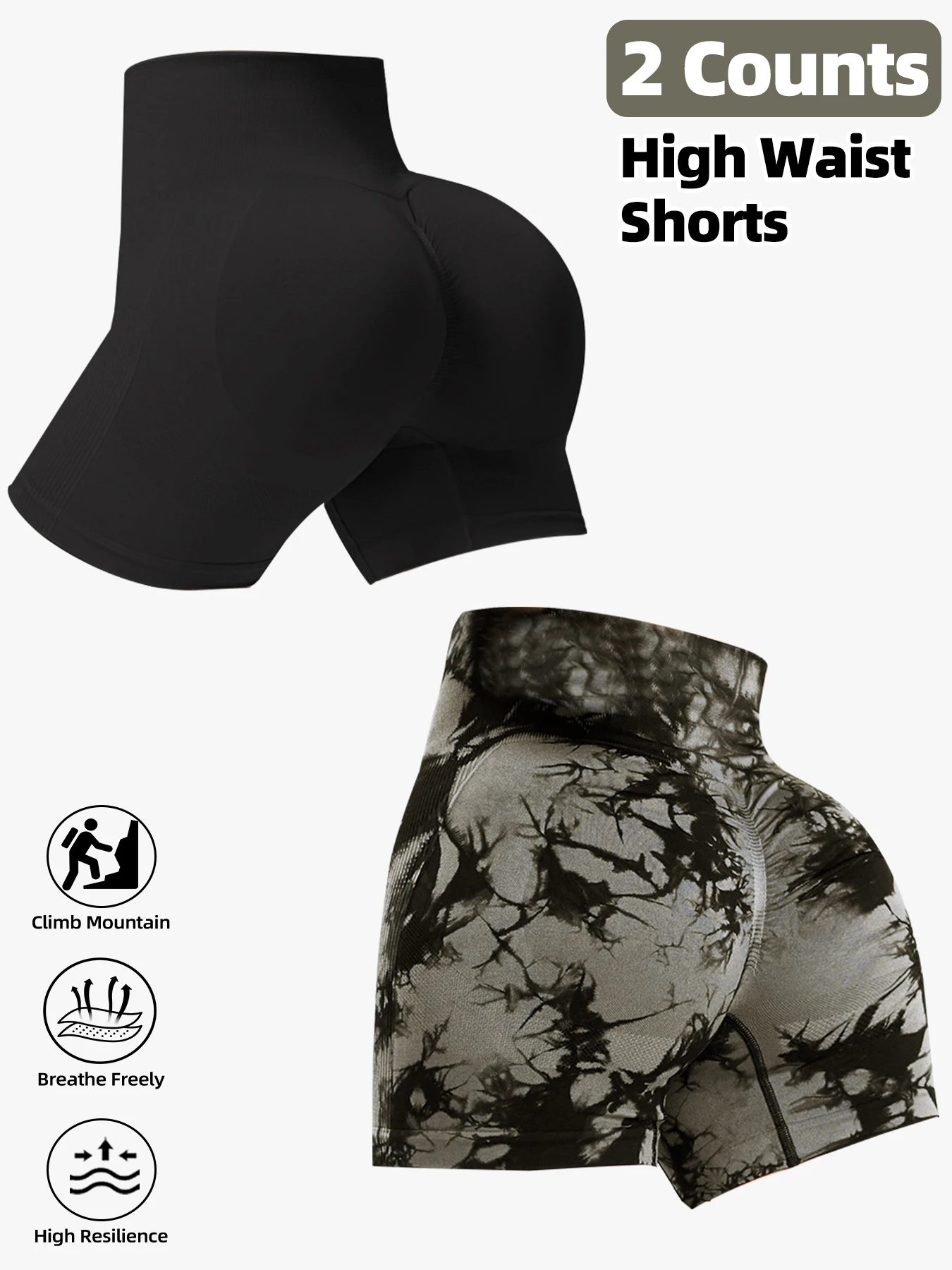 1/2/3/4 szt. Damskie bezszwowe krótkie legginsy rowerowe z wysokim stanem - rozciągliwy i szybkoschnący nylon do jogi, siłowni i szortów outdoorowych