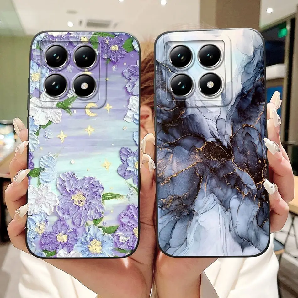 For Xiaomi 14T Pro Mi14T 5G Fashion Moon Milk Ripple Pattern Phone Case For Xiaomi 14T 14TPro Soft Silicone Shockproof Cases