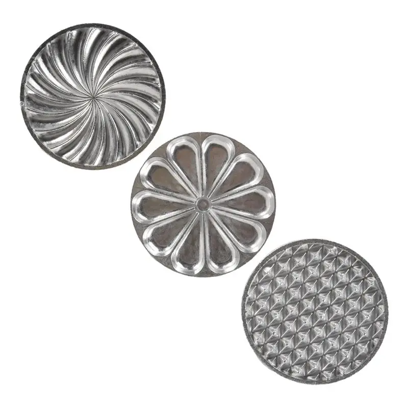 A21Q -3Pcs Cookie Stamps Metal Cookie Press Mold With Wooden Handle For DIY Baking Cake Pastry Cutters Cookie Press For Baking