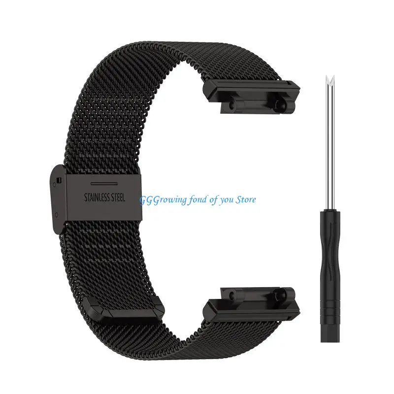 

H9EB Metal Stainless Watchband Strap Sweatproof Wristband for AmazfitT Rex 2 Bracelet