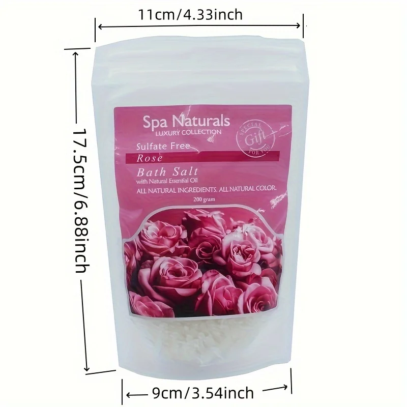 เกลืออาบน้ําแร่ 1 แพ็ค/0.44 ปอนด์, การแช่เกลือและการแช่ผ่อนคลาย, กลิ่นกุหลาบพร้อมชุดว่ายน้ําน้ํามันหอมระเหย - การดูแลร่างกาย - ความงาม
