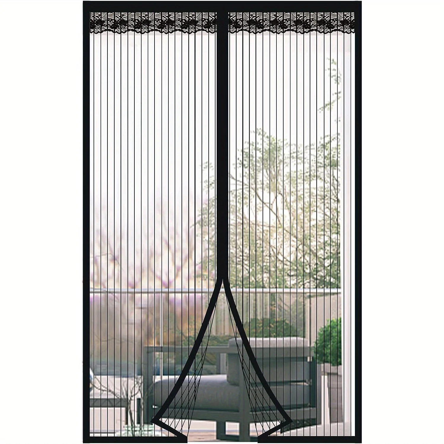 

Screen Door 47.24x82.68inch - Drill-Free Installation Fabric Insect Protection Curtain for Balcony, Patio, Living Room - Mosquit