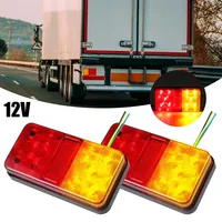 2Pcs LED Tail Lights Trailer Lights 10 LED Waterproof 12V Rear Stop Brake Turn Tail Lights Indicator Stop Light Durable