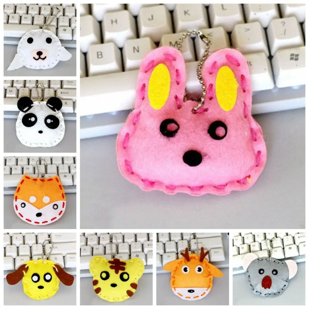 

Cartoon Animal Pendant Material Kit Handmade Handcraft Sewing Craft Kit Non Woven Fabric Pink Bag DIY Non Woven Fabric Kit