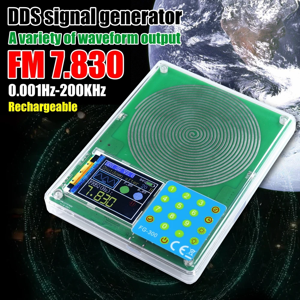 FG-300 DDS Function Signal Generator 0.001Hz-200KHz Signal Generator Adjustable Module Sine+Square+Triangle+Sawtooth Waveform ﻿