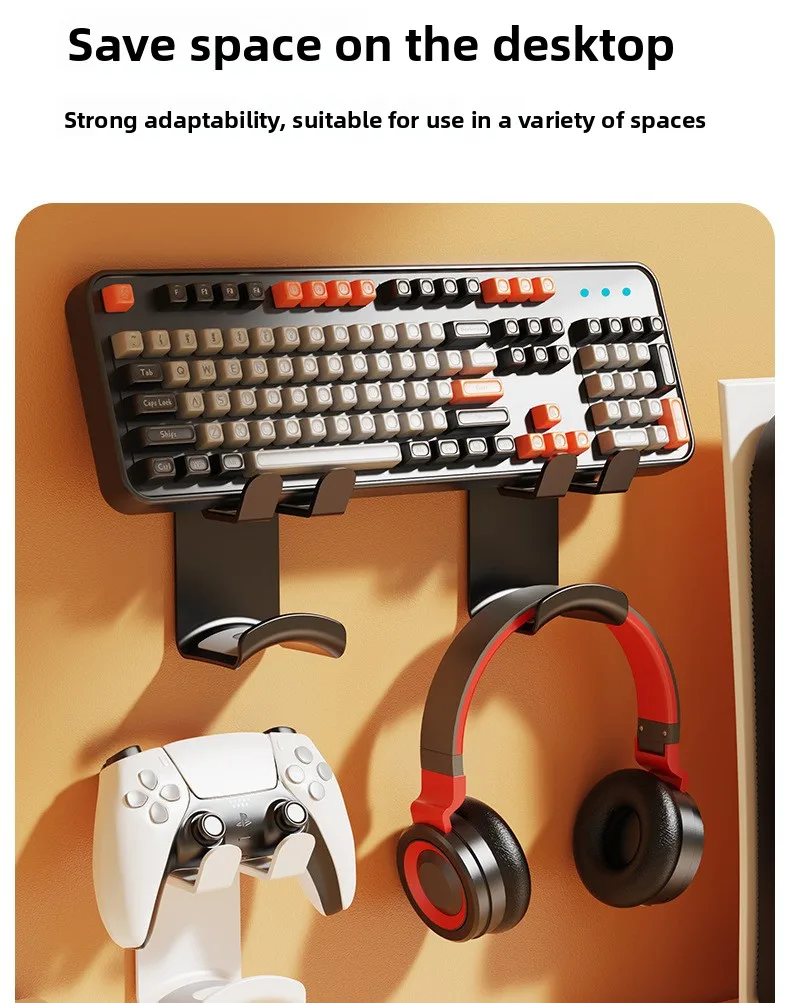 No Drilling Wall Mounted Game Controller Bracket Universal Game Controller Hanger Rack Holder for For Steam Controller2/PS5/PS4