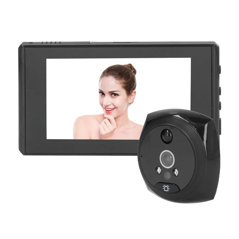 Video Doorbell Digital Peephole 4.3 Inch LCD Screen Door Viewer Camera with 145 Degree Angle PIR Night Vision Motion Detection