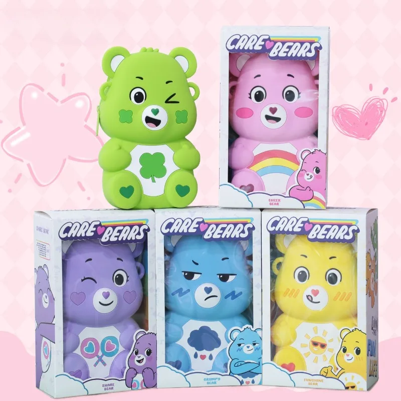 

New Cute Care Bears Silicone Crossbody Bag Cute Cartoon Toy Storage Purse Coin Pouch Phone Bag Single Shoulder Backpack