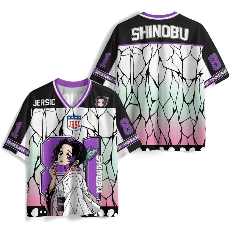 2026 New Demon Slayer: Kimetsu no Yaiba Insect Hashira Shinobu Kocho Theme Jersey Y2K Unisex Children's Casual Sports T-Shirt